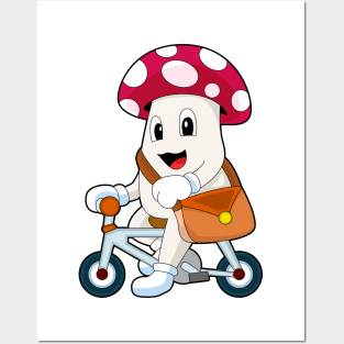 Mushroom Bicycle Purse Posters and Art